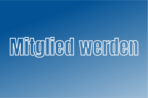 Mitglied werden Schriftzug auf blauem Hintergrund