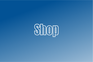 Shop Schriftzug auf blauem Hintergrund