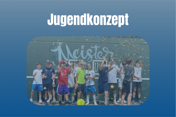Gruppe von Kindern beim Jugendkonzept-Event auf einem Sportplatz mit Konfetti