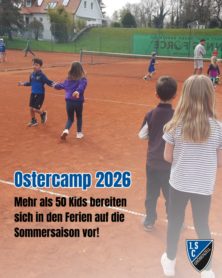 Kinder beim Ostercamp 2026 auf dem Tennisplatz – Vorbereitung auf die Sommersaison