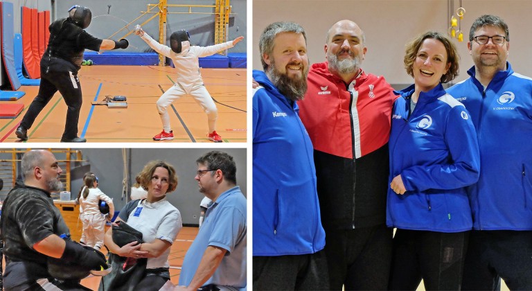 Dimitrije Pauljev (österr. Bundestrainer) und Fechtteam beim Training 6.12.2024