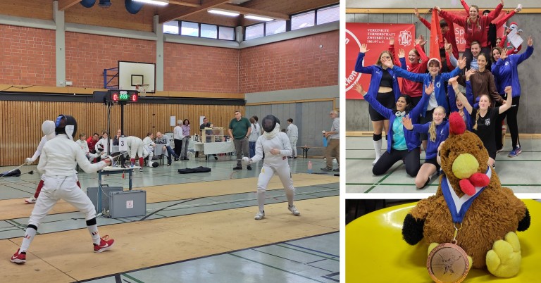 Heinrich-Petri-Gedächtnisturnier in Zweibrücken und Sportveranstaltung in Zweibrücken am 13.9.2025 – Collage Collage von Fechtturnier und Sportereignis in Zweibrücken am 13. September 2025