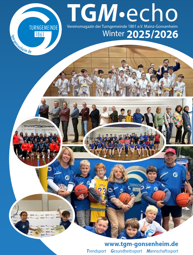 Titelbild der Turngemeinde Ingelheim 1861 e.V. mit Sportgruppen verschiedener Disziplinen für das Winterprogramm 2025/2026