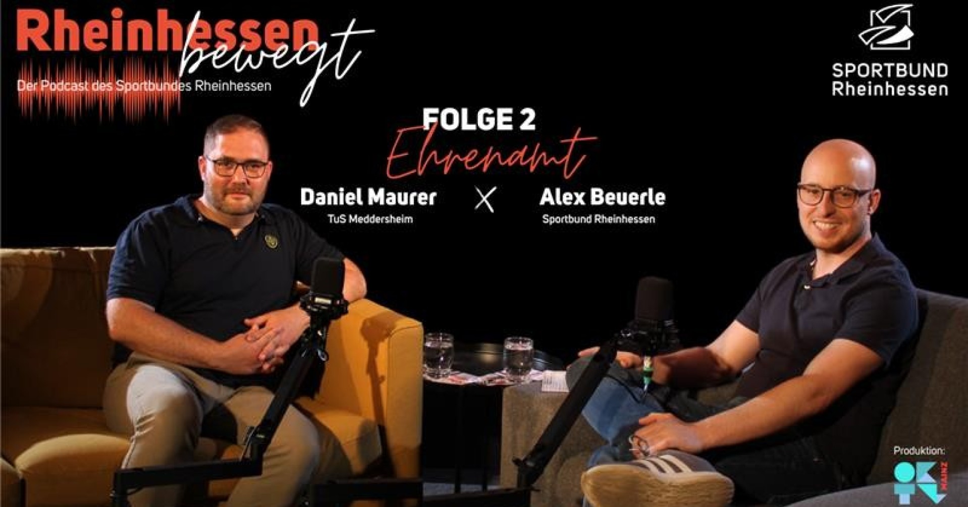 Podcast Thumbnail: Daniel Maurer (TuS Meddersheim) und Alex Beuerle (Sportbund Rheinhessen) sprechen in Folge 2 über Ehrenamt