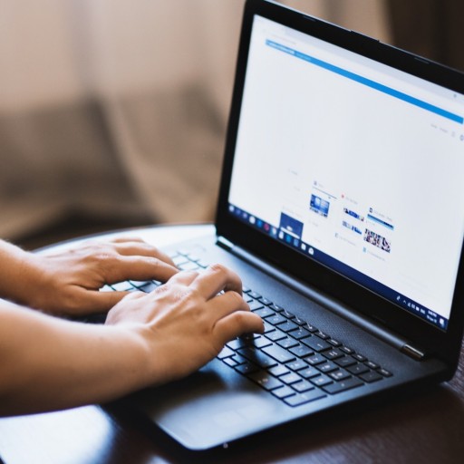 Person arbeitet am Laptop und surft im Internet