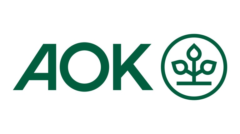 Logo der AOK für Social Media, grün auf weißem Hintergrund