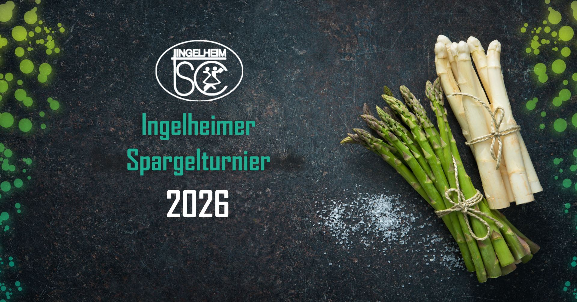 Headerbild Ingelheimer Spargelturnier 2026 mit grünem Spargel und Logo des TSC Ingelheim